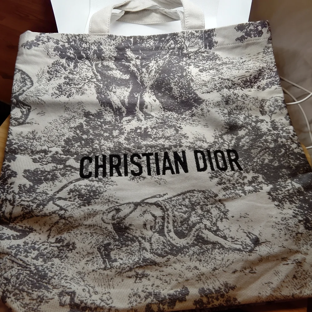 Dior 'Toile de Jouy' Canvas Tote - Grey - Picture 1 of 3